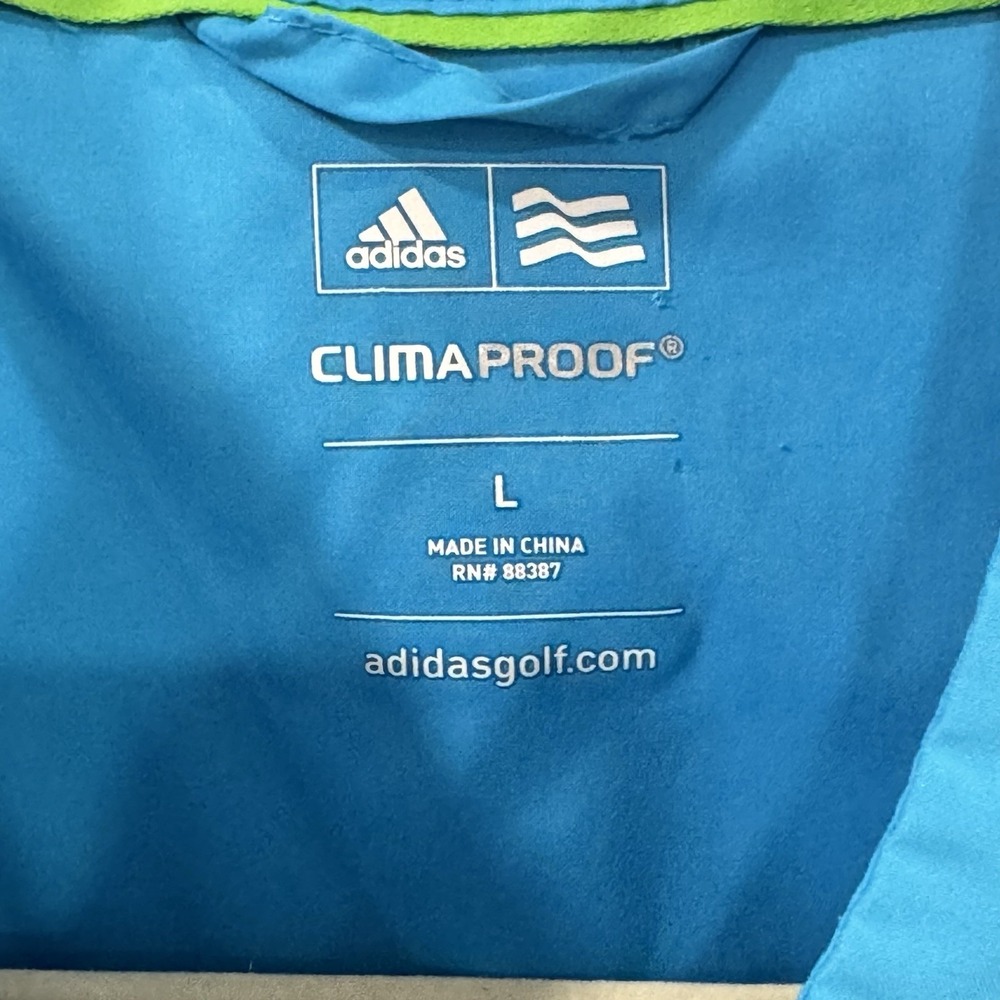 Adidas Golf Climaproof Wind Shirt Men Large Blue 1/4 Zip Bay Hills Club - Picture 3 of 11